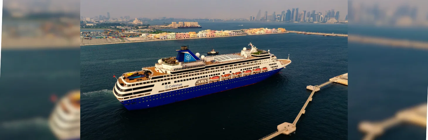 Celestyal Journey docked in Doha, Qatar.